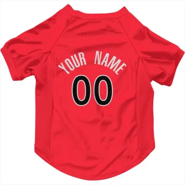 Red Toronto Raptors Custom    Dog & Cat Pet Jersey